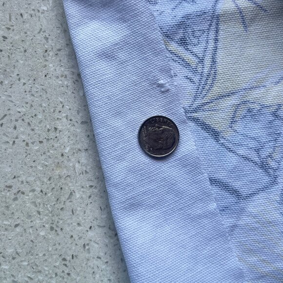 1950s Mexican Topper Tablecloth 30" X 31.5" Tropical Palm Trees Flower Vendor - Picture 7 of 9